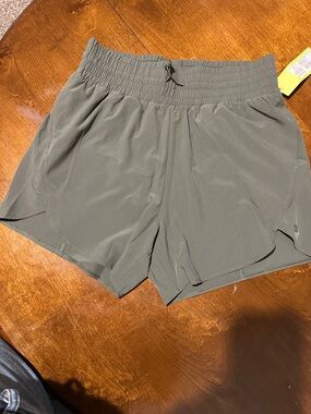 all in motion Olive Green Athletic Shorts with Smocked Waist